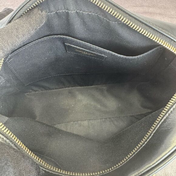 Saint Laurent YSL Raffia Calfskin Leopard Print Monogram Lou Camera Bag Natural - Picture 13 of 16